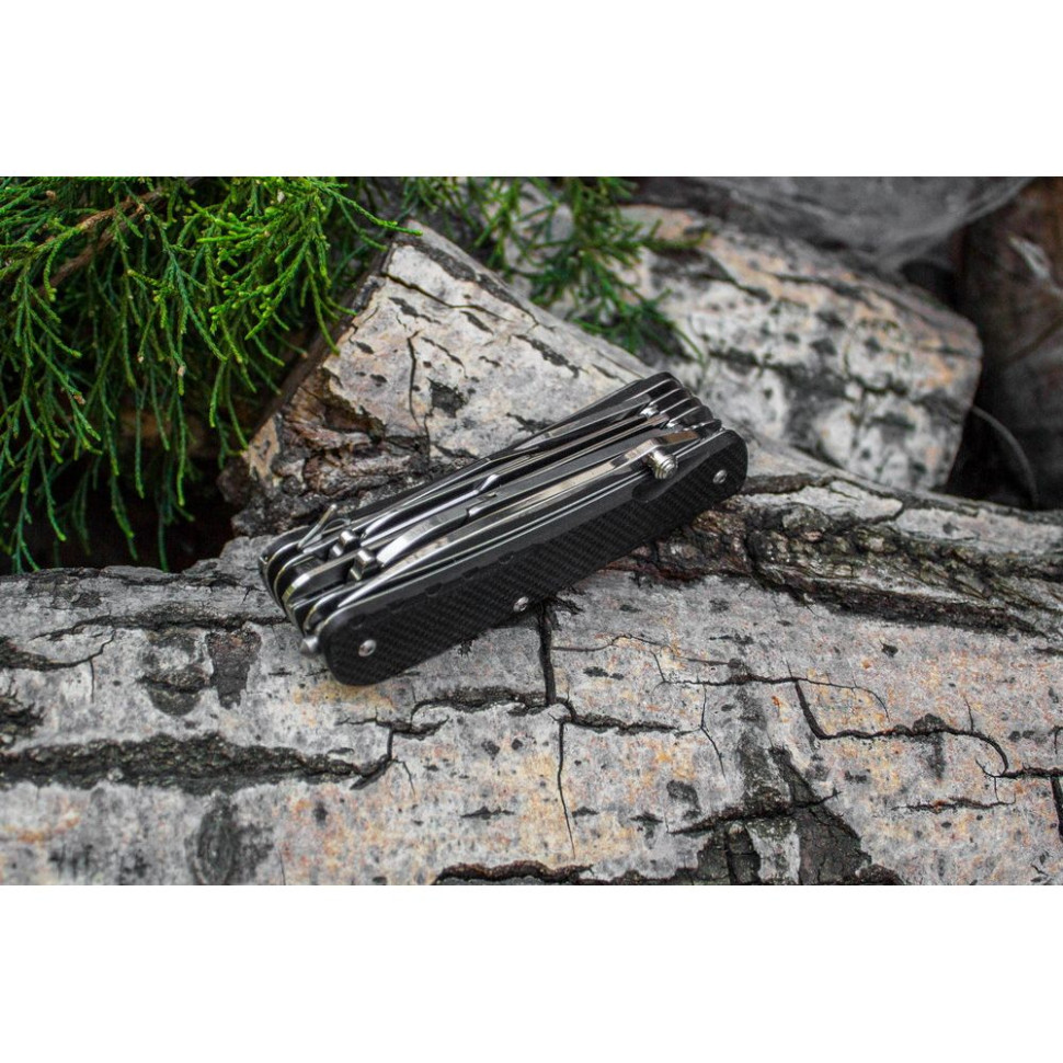 Багатофункціональний ніж Ruike Criterion L51, (8.5 см) 12C27 / G10 чорний, 23 інстр.