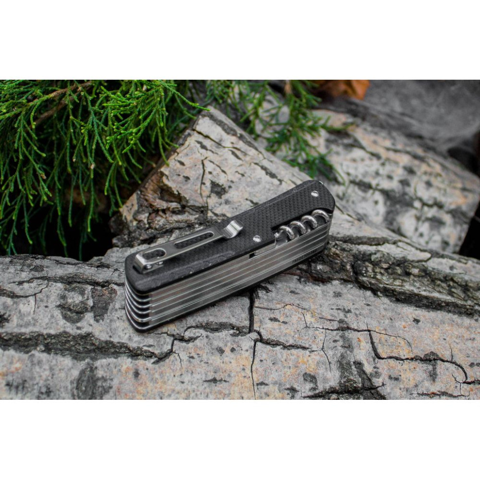 Багатофункціональний ніж Ruike Criterion L51, (8.5 см) 12C27 / G10 чорний, 23 інстр.