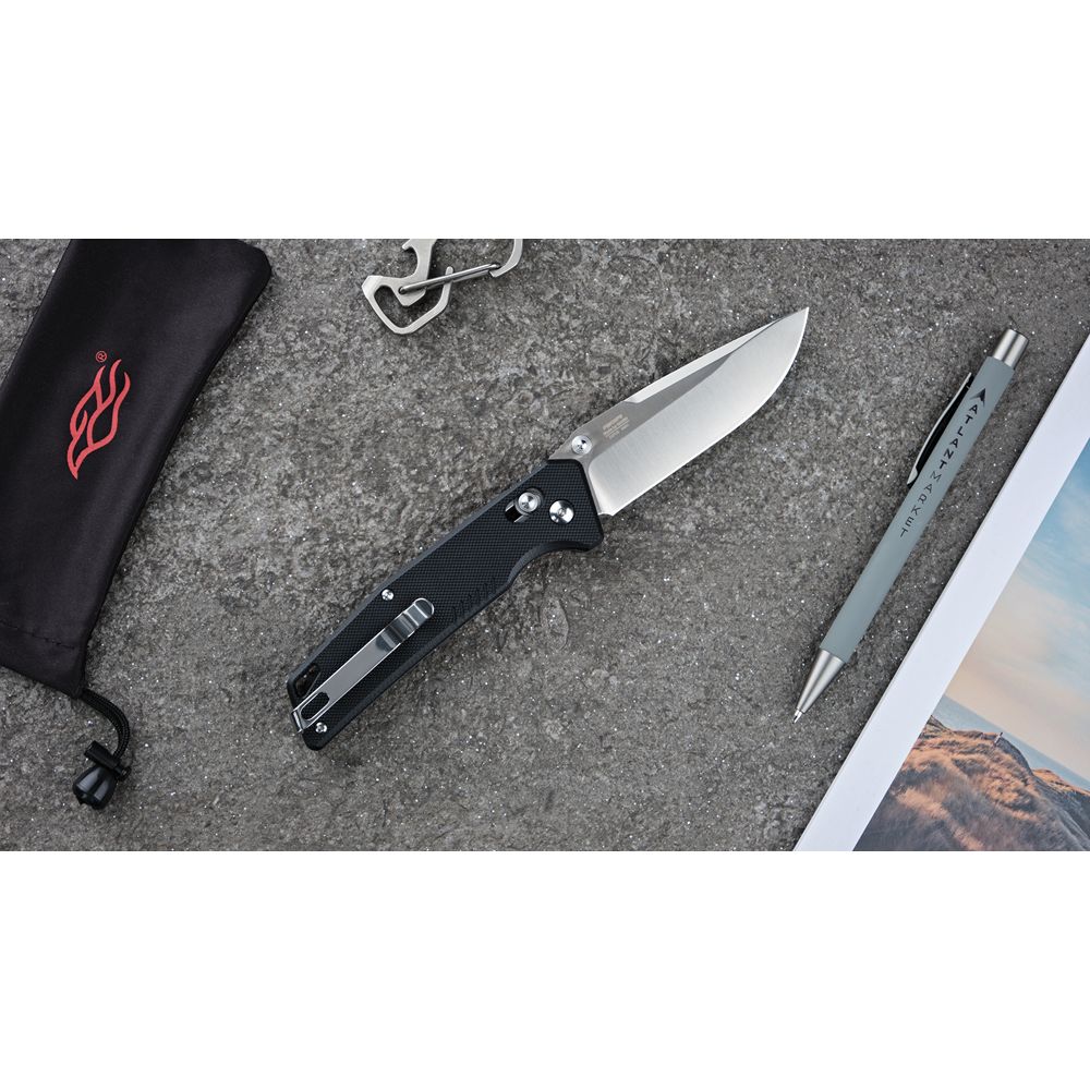 Ніж складаний туристичний Firebird FB7601 (8.7 см) 440С / G10 чорний