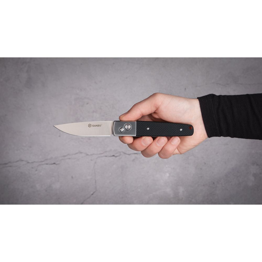 Ніж складаний туристичний Ganzo G7211 (8.5 см) 440C / G10 чорний