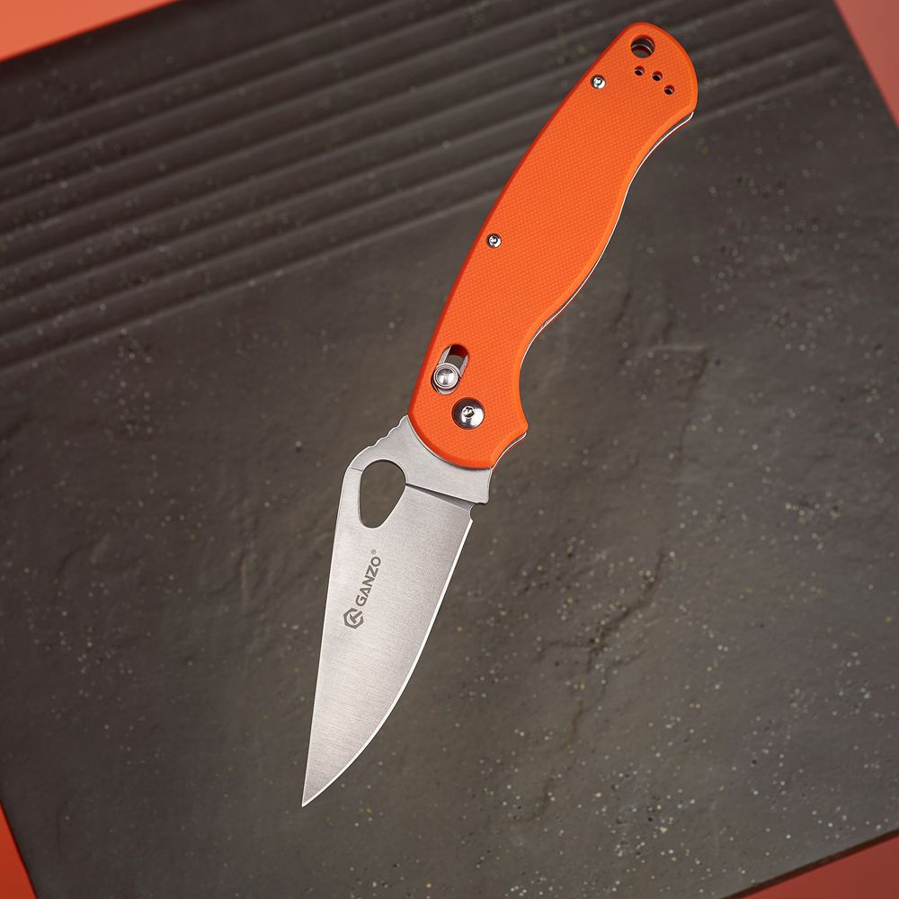 Ніж складаний туристичний Ganzo G729 (8.7 см) 440C / G10 помаранчевий