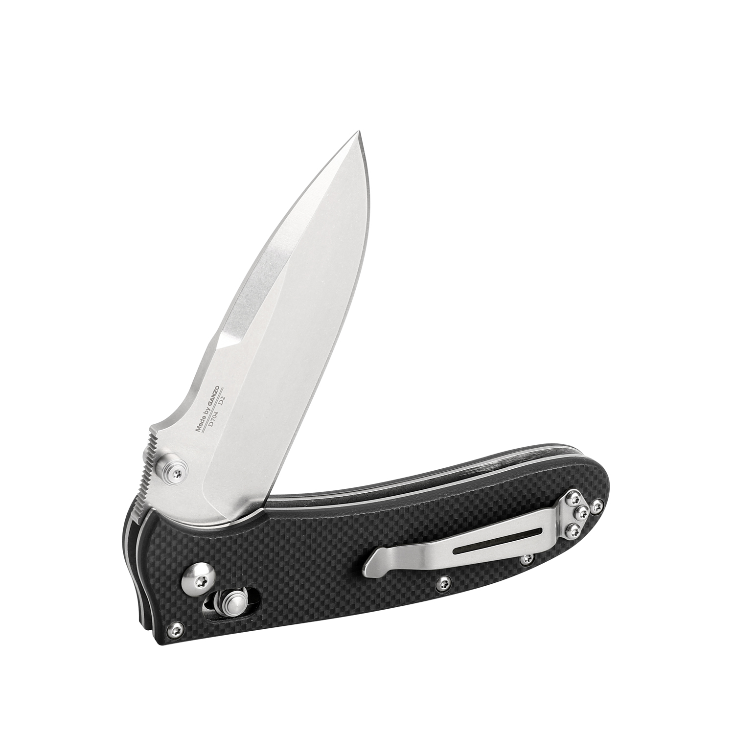 Ніж складаний туристичний Ganzo D704 (8.5 см) D2 / G10 чорний
