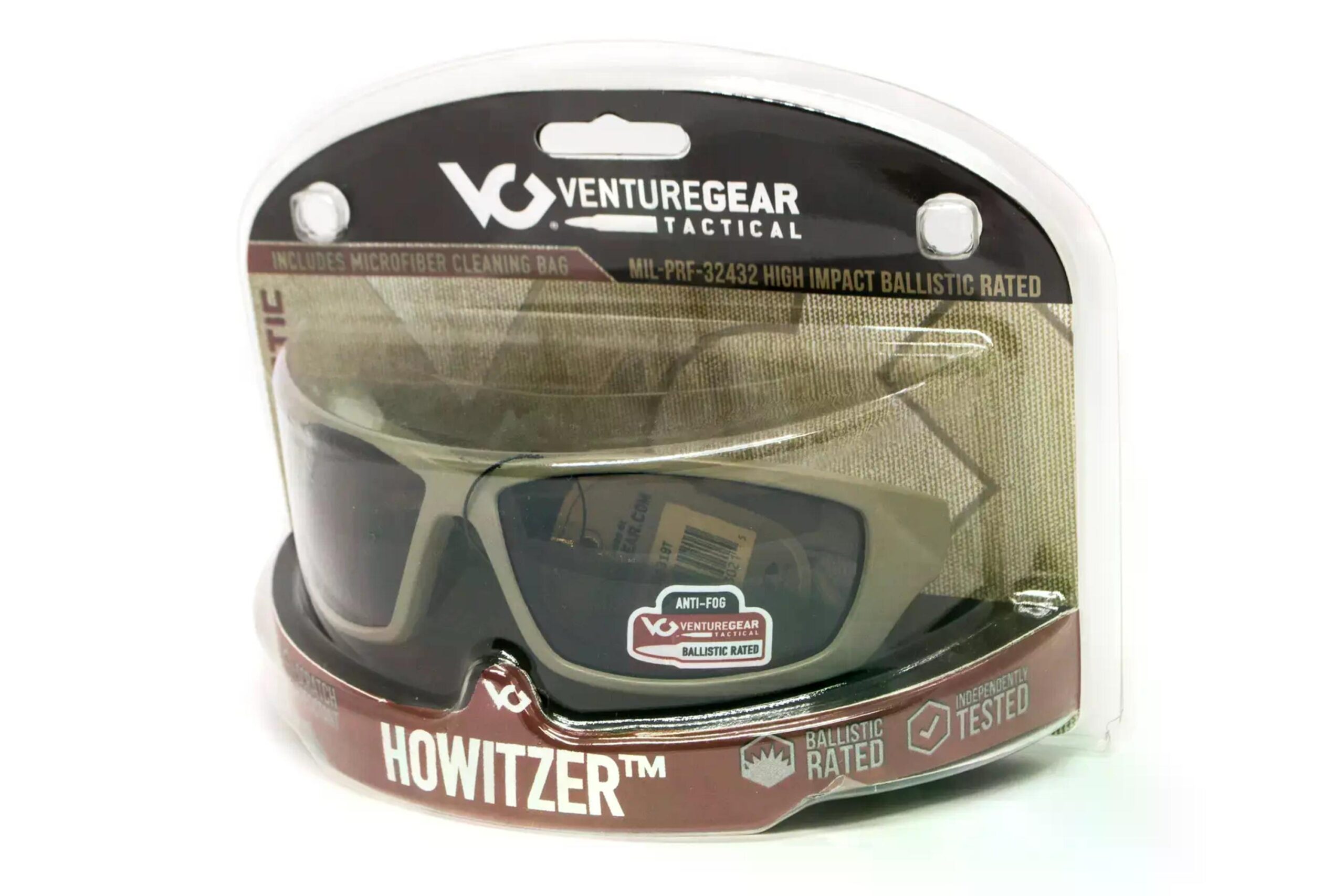 Захисні окуляри Venture Gear Tactical Howitzer Tan (bronze) Anti-Fog, коричневі в пісочній оправі